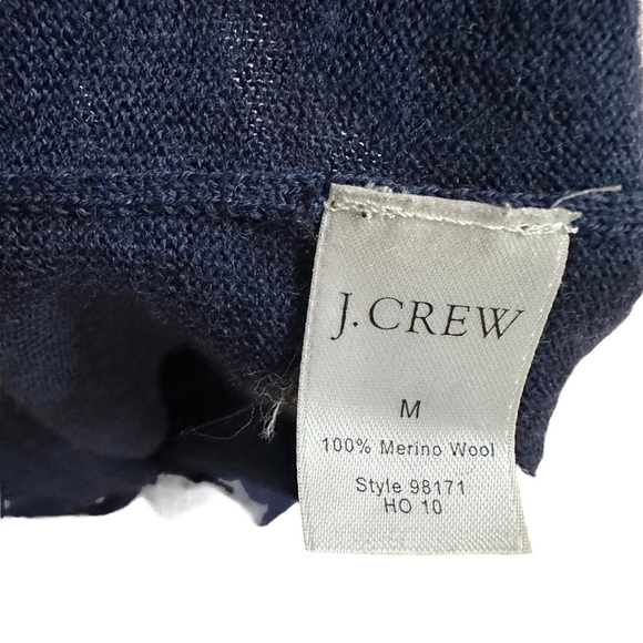 J Crew Mens Navy Blue Wool V-Neck Pull Over Sweater Size M - Picture 4 of 8